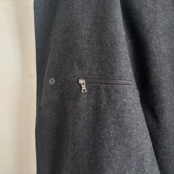 $600 M0851Hooded Waxed Cotton Zippered Black Jacket - Large - Picture 14 of 16